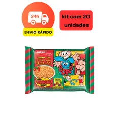 Kit 20 Unidades Nissin Lamen Miojo Turma da Mônica Sabor Tomate Suave 85g macarrao instantaneo