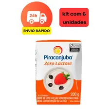 Kit 6 Unidades Creme de Leite Piracanjuba Zero Lactose 200g – Cremoso, Fit, Saudável e Econômico