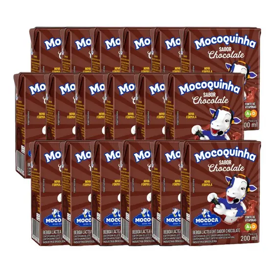 Caixa 27 Achocolatado Pronto Mocoquinha Bebida Lactea 200ml