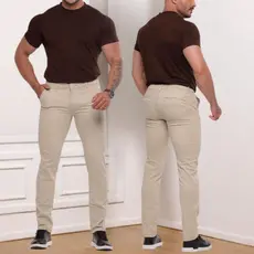 Calça SARJA Slim Social Sport Fino Masculina Alfaiataria Esporte Fino Bolso Faca Com Bolso Embutido Brim Com Elastano