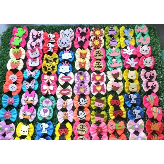 Laços Pet Cetim ( kit com 100 laços - 50 pares mesclado)