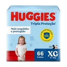 Fralda Infantil Huggies Tripla Proteção XG Com 66 Unidades