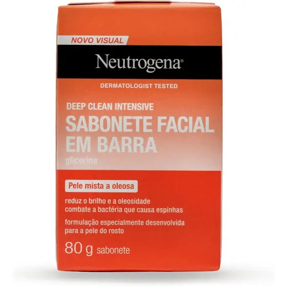 Sabonete Facial Em Barra Neutrogena Deep Clean Intensive Com 80g
