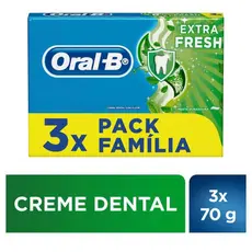 Creme Dental Oral B Extra Fresh 70g Pack Família 3 Com Undades