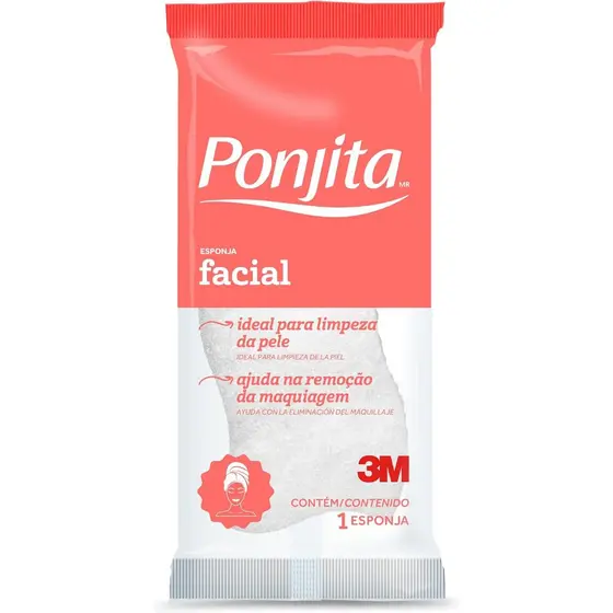 Esponja Banho Ponjita Facial Suave Branca com 1 Unidade