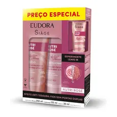 Kit Siàge Eudora Nutri Rosé Shampoo 250ml + Condicionador 125ml + Leave-In 30ml