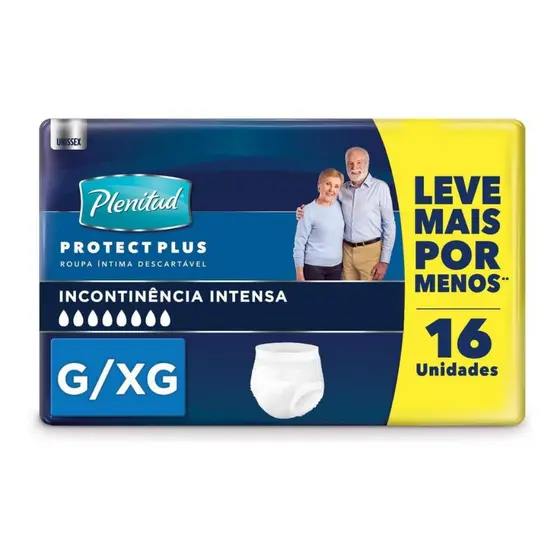 Roupa Íntima Descartável Plenitud Plus G/XG com 16 Unidades