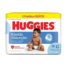 Fralda Infantil Huggies Tripla Proteção G Com 30 Unidades