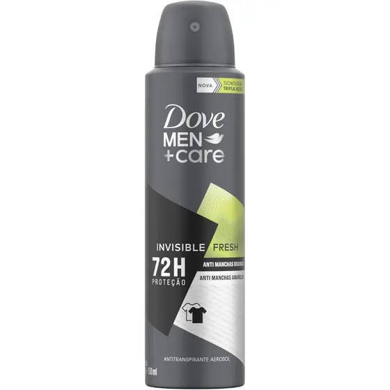 Desodorante Antitranspirante Dove Men+Care Aerossol Invisible Fresh 72h Com 150ml