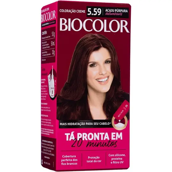 Tinta De Cabelo Biocolor Acaju Purpura Deslumbrante 5.59 Mini