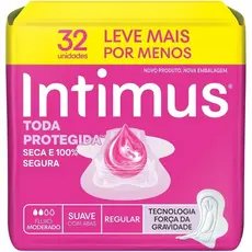 Absorvente Intimus Tripla Proteção Fluxo Médio Suave Com Abas 32 Unidades