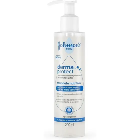 Sabonete Líquido Infantil Johnson's Baby Derma Protect Nutritivo Com 200ml