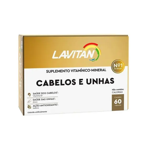 Suplemento Alimentar Lavitan Cabelo E Unhas Com 60 Cápsulas