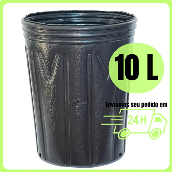 Kit Vasos 10 litros flexível para plantas flores