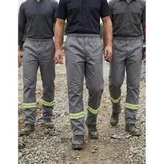 Kit 3 Calças Brim Masculina Trabalho Reforçada Uniforme Com Faixa Refletiva