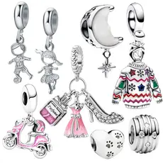 Berloque Pulseira 925 Jóias de Prata Series Pulseiras Feminina Pingente