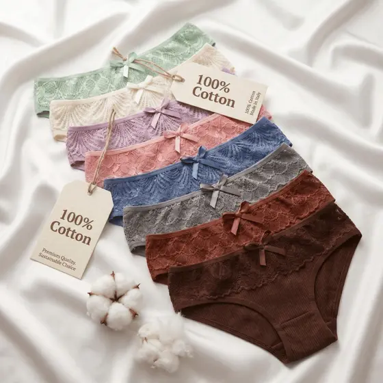 Kit Calcinhas em Algodão Legitimo Confortavel Renda Cotton Roupa Feminina Anti Alérgico Não Marca