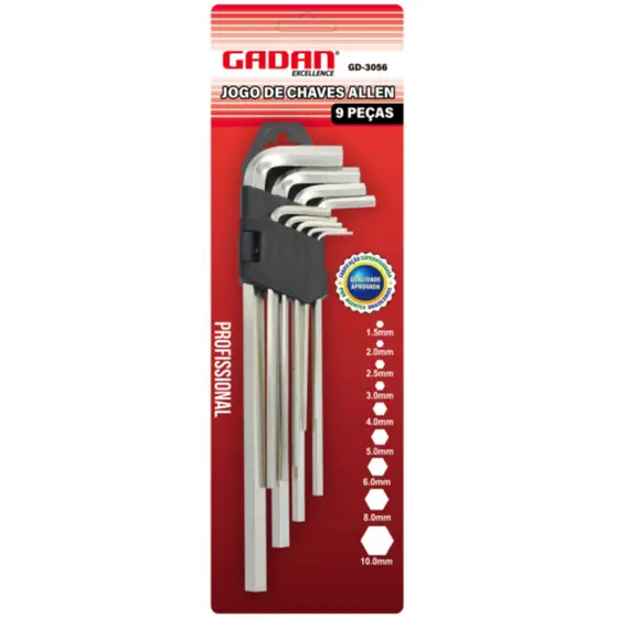 jogo de Chave Allen Longa Grande Hexagonal 1,5 a 10 mm