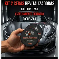 KiT 2 Cera Automotiva de Carnaúba Revitalizadora Para Plastico Parachoque Couro Painel Lataria