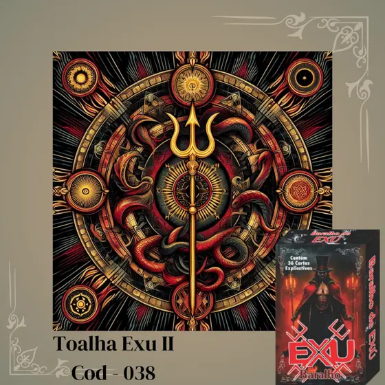 Kit Toalha ExuII + Tarot Exu 36 Cartas