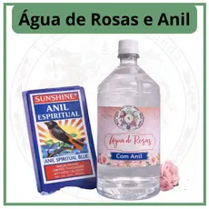 Kit Água de Rosas 1 Litro e Anil em Pó Wagi Africano Original