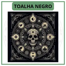 Toalha para Jogo de Tarot 0,70x0,70cm negro