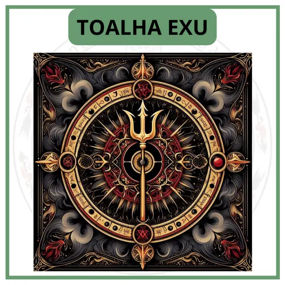 Toalha para Jogo de Tarot 0,70x0,70cm Exu