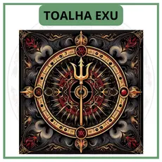 Toalha para Jogo de Tarot 0,70x0,70cm Exu