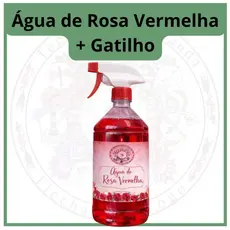 Super Kit Água de Rosas Vermelha Exclusiva com Gatilho de Spray 1 Litro