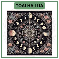 Toalha para Jogo de Tarot 0,70x0,70cm Lua
