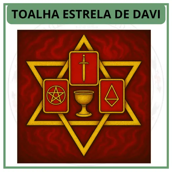 Toalha para Jogo de Tarot 0,70x0,70cm Estrela De Davi