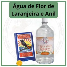 Kit Água de Flor de Laranjeira 1 Litro e Anil em Pó Wagi Africano Original