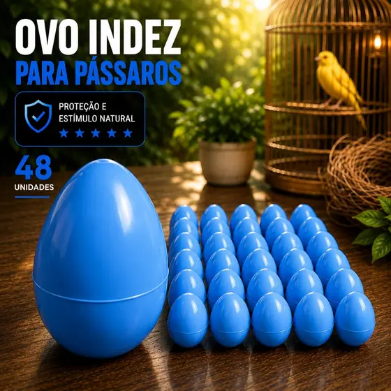 Ovos Indez Falsos N1 Azul Pássaros Canário Belga Coleiro Canários Roller Curió Tiziu Tarim Sabiá Plástico Ornamental