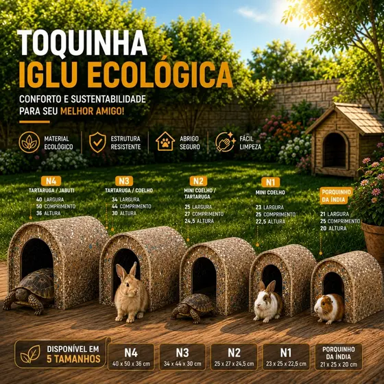Toca Toquinha Casa Iglu Casinha Cama Caminha Tartaruga Grande Jabuti Coelho Porquinho Da Índia
