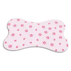 Tapete Osso para Gato e Cachorro Pet Comedouro Rosa Antiderrapante