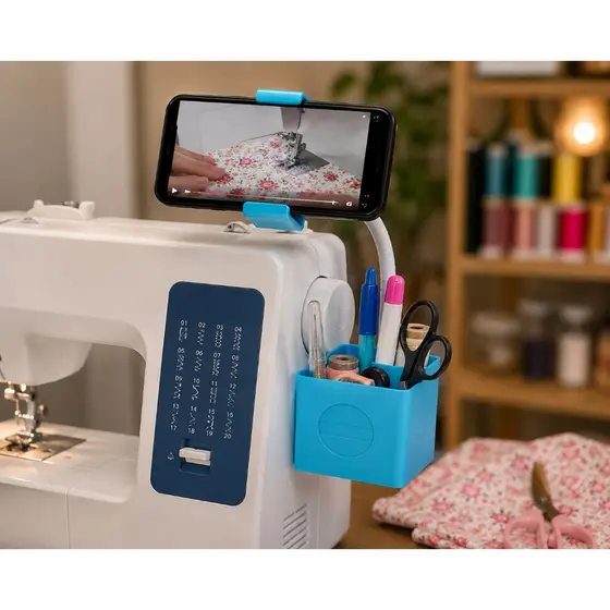 Suporte Para Celular Flexível Magnético Máquina De Costura com Porta Objetos