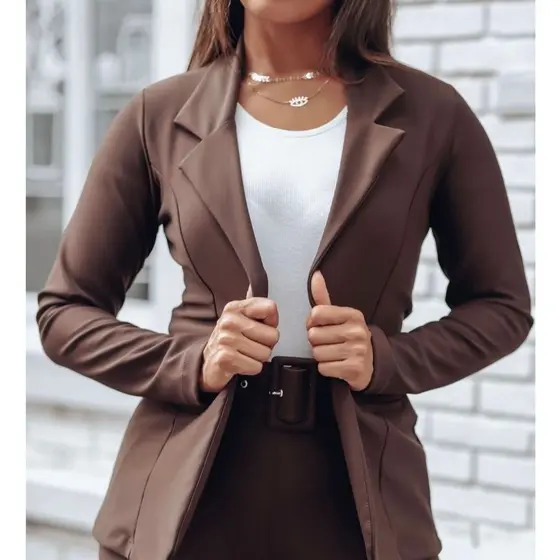 Blazer Casaco Feminino Acinturado Neoprene Corte  Elegante Modelador Tendência Inverno 2026