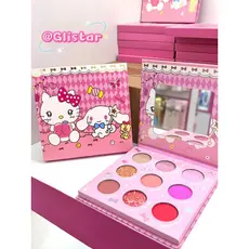 Kit de Maquiagem Infantil Hello Kitty Minnie Stitch Paleta de Sombras Divertido