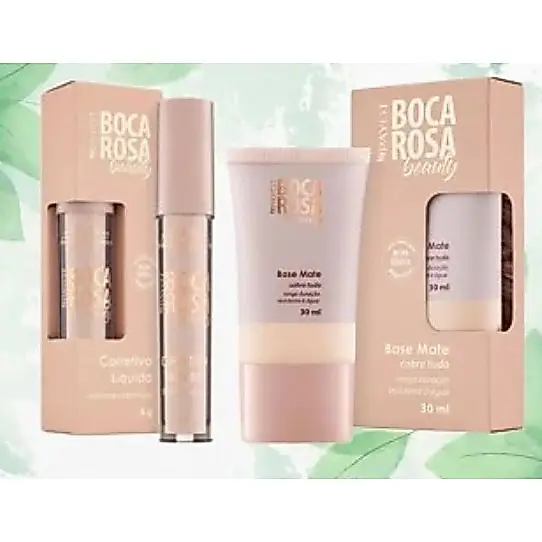 Conjunto de Beleza Boca Rosa Primer Matte + Corretivo de Alta Cobertura