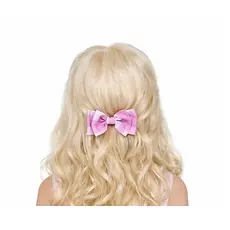 Peruca Fantasia da Barbie Cabelo Cosplay Feminino Menina Festa Carnaval Com Laço