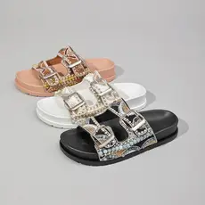sandália feminina salto baixo Fivela de sapato ajustável papete birken feminina
