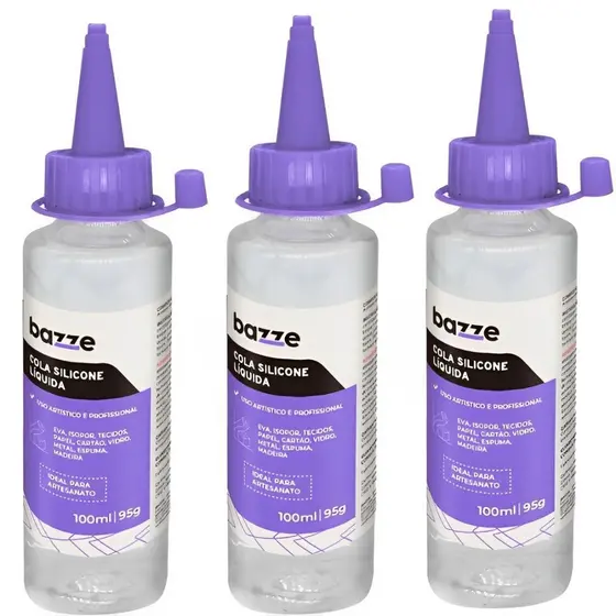 2/3 Cola Do Artesão Silicone Líquida 100ml Secagem Rápida Cola Para Tecido Pano Eva Madeira