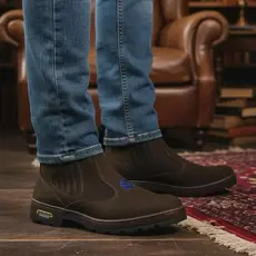 Botina Bota Masculina Couro Legítimo Elástico Calce Fácil Vaqueiro Vaquejada Festa Peão Trabalho