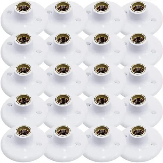 Kit Plafons Simples Suporte Lâmpadas Bocal Cerâmico E27