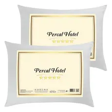 Travesseiros Luxo Percal Hotel 100% Fibra Siliconada Toque macio Lavável Antialergico 75x50