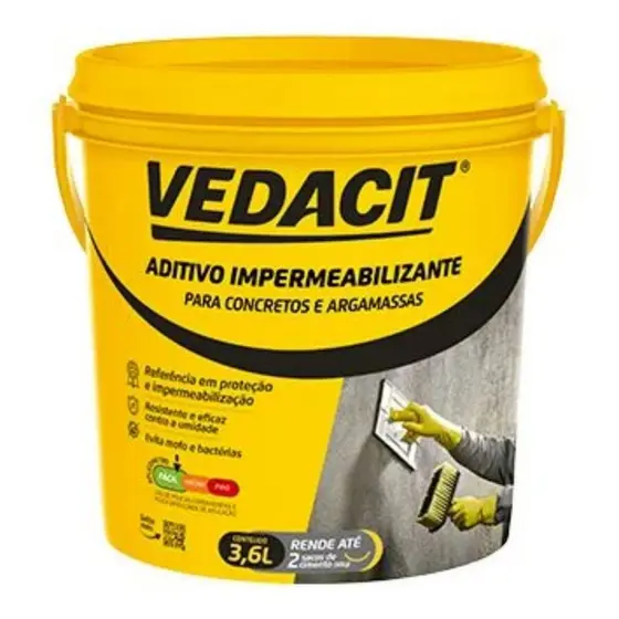 Aditivo Impermeabilizante para Concreto e Argamassa Galão 3,6L - Vedacit