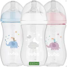 Mamadeira Anticólica que evita gases Easy Flow Nuvem 330ML  Buba Silicone