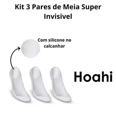 Kit 3 Pares Meias Sapatilha Super Invisível 33/38 Hoahi