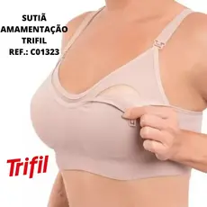 Sutiã top amamentação Trifil alça ajustável sem bojo 1323 pouca costura