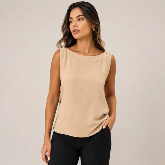 Blusa regata Feminina Tecido Duna Premium Regata Lisa Básica Elegante